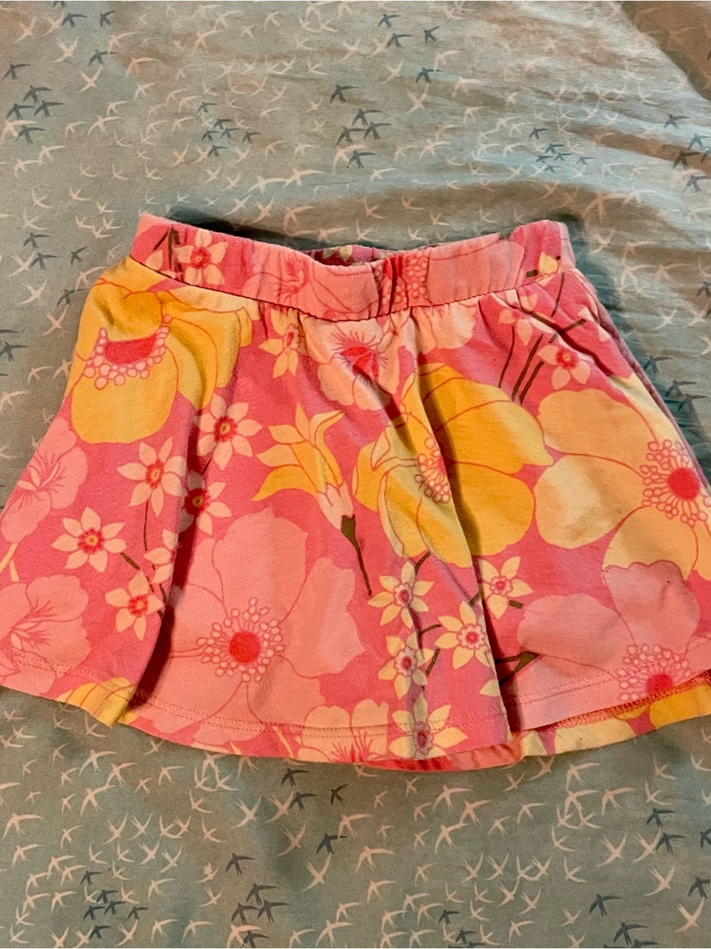 The Children's Place Coral and Yellow Floral Skirt